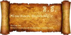 Miselbach Bozsidár névjegykártya
